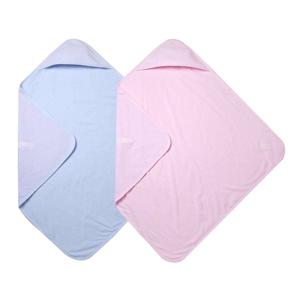 【NEW STAR台灣製】優雅緹花嬰兒包巾/嬰兒被-(75x75cm)便利黏扣-細節圖4