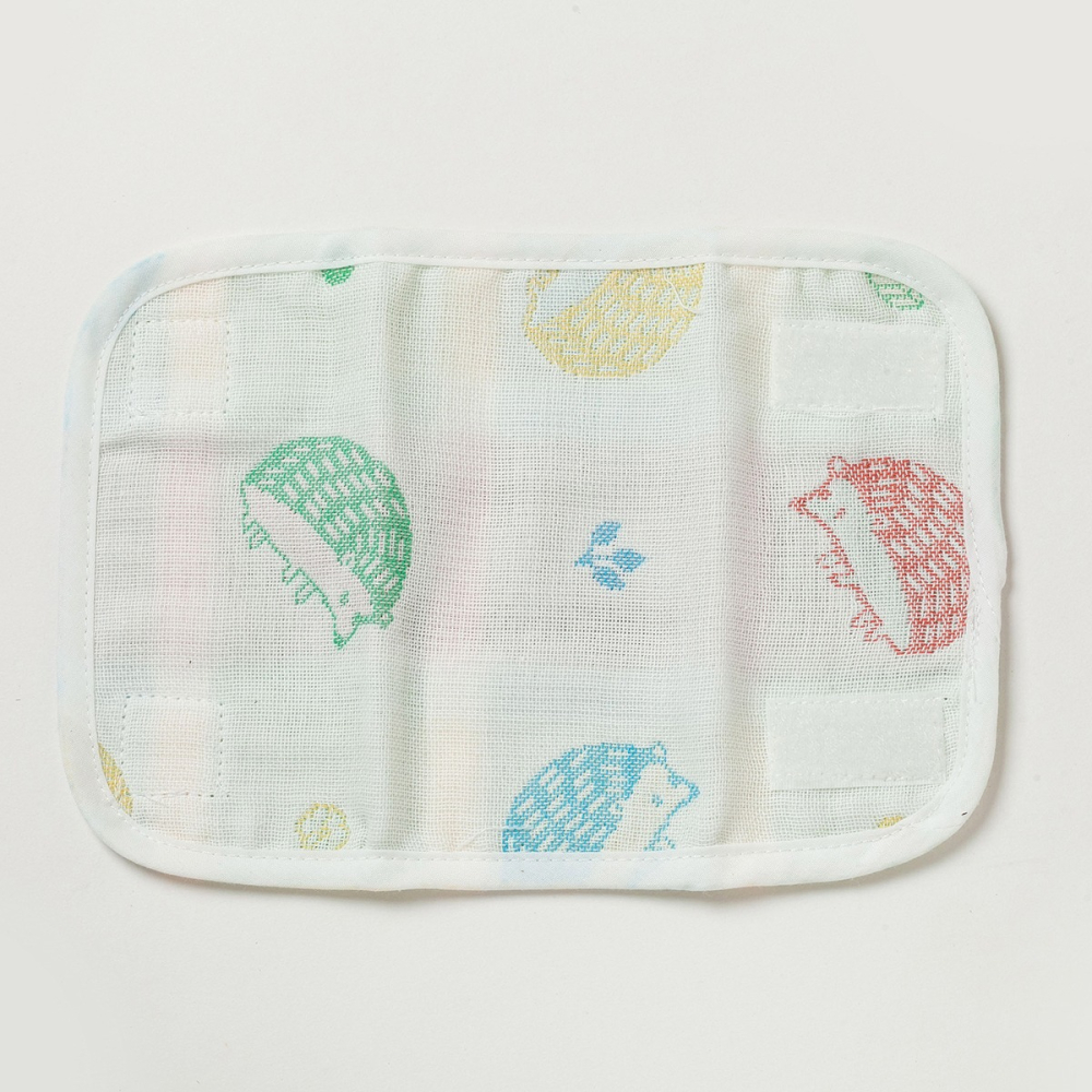 【NEW STAR台灣製】四層紗揹帶磨牙口水巾-2條入(可雙面用)(繽紛森林小刺蝟)-細節圖4