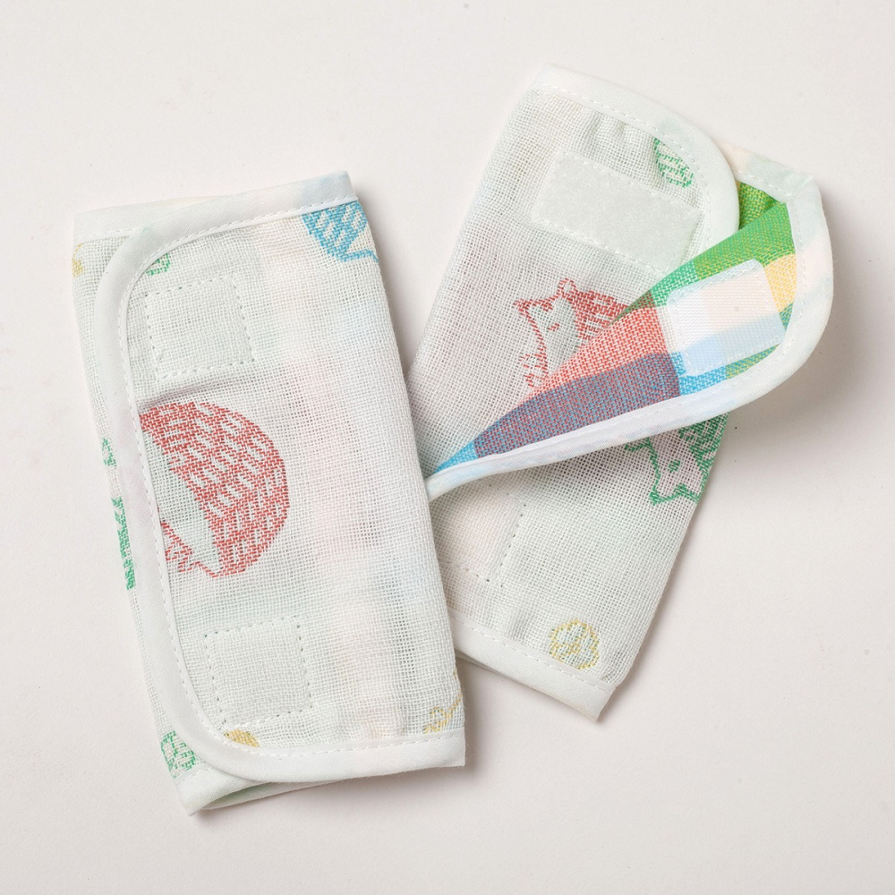 【NEW STAR台灣製】四層紗揹帶磨牙口水巾-2條入(可雙面用)(繽紛森林小刺蝟)-細節圖5