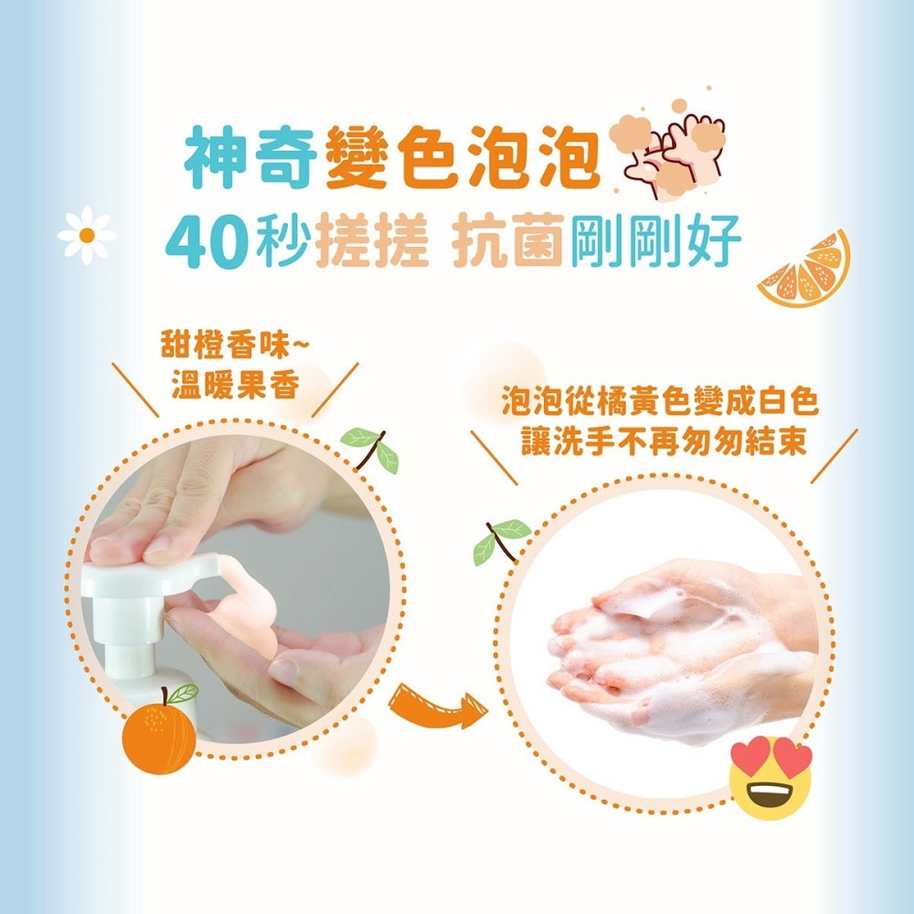 【獅子寶寶】甜橙泡泡抗菌洗手慕斯 300ml-細節圖4