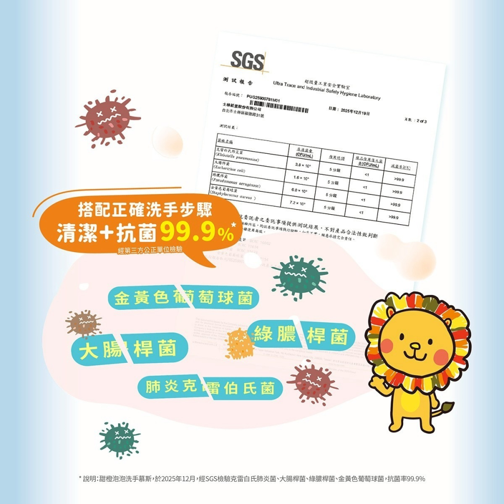 【獅子寶寶】甜橙泡泡抗菌洗手慕斯 300ml-細節圖6