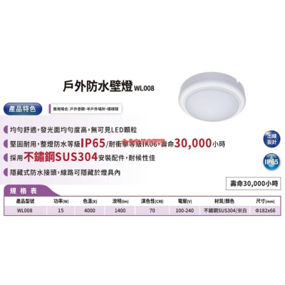 台北市長春路 飛利浦 PHILIPS LED戶外防水壁燈 WL008 15W 自然光 防水IP65 全電壓