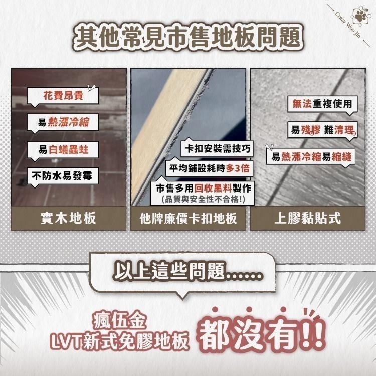 【瘋伍金】免膠極厚防水LVT木紋地板 5mm厚度 拼接非SPC 免膠仿實木地板 PVC-細節圖3