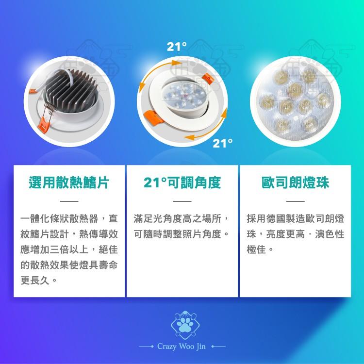 【CNS認證】高流明🌟9W9珠/ 5W  LED小崁燈 崁孔9公分/9.5公分/可調角度/附安定器/全電壓/珠寶燈-細節圖4