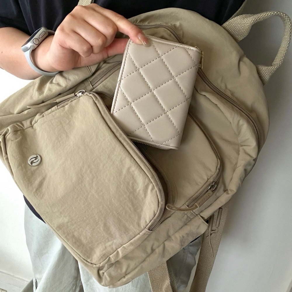 ▹免費送禮包裝◃o’to shop 菱格小香風短夾 獨家開版♡ 小零錢包 短夾零錢包 拉鍊短夾 韓版錢包-細節圖4