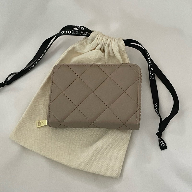 ▹免費送禮包裝◃o’to shop 菱格小香風短夾 獨家開版♡ 小零錢包 短夾零錢包 拉鍊短夾 韓版錢包-規格圖8