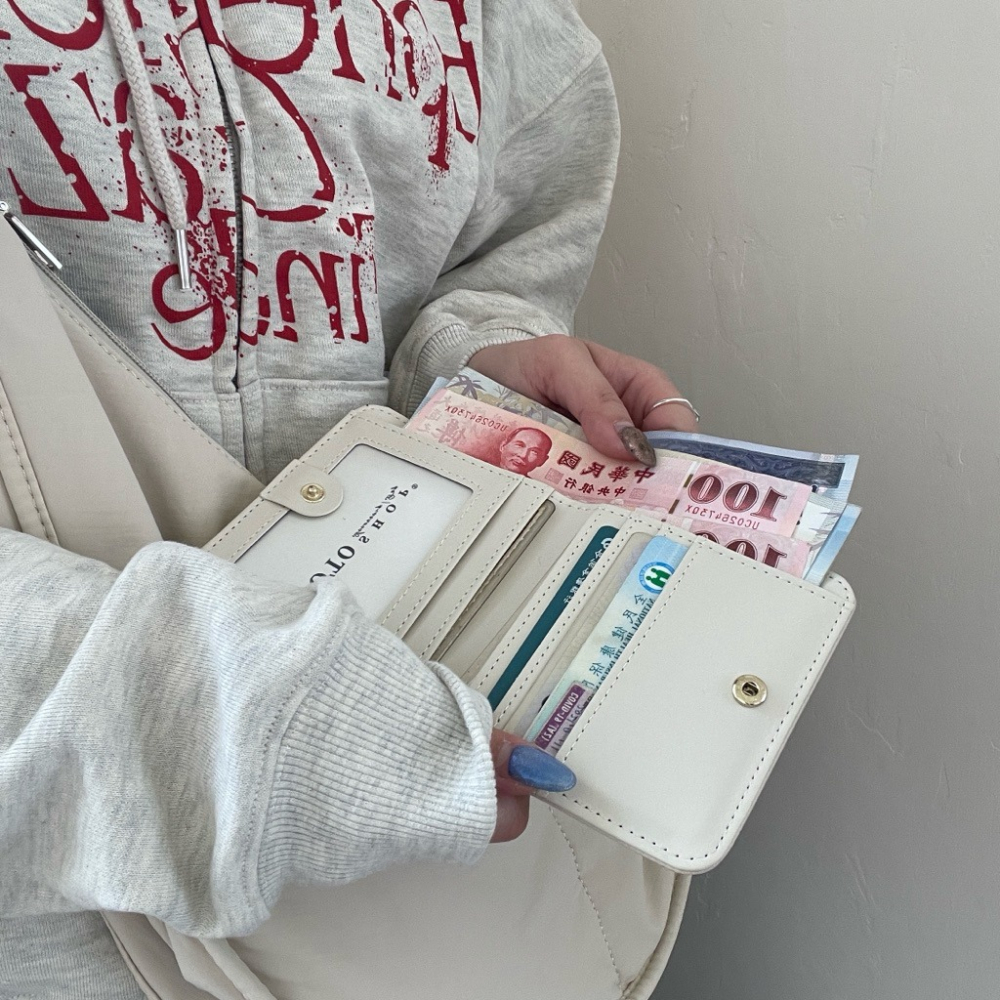 ▹免費送禮包裝◃o’to shop 荔枝紋防刮短夾 獨家開版♡ 錢包 短夾 學生錢包 韓版錢包 短夾女-細節圖3