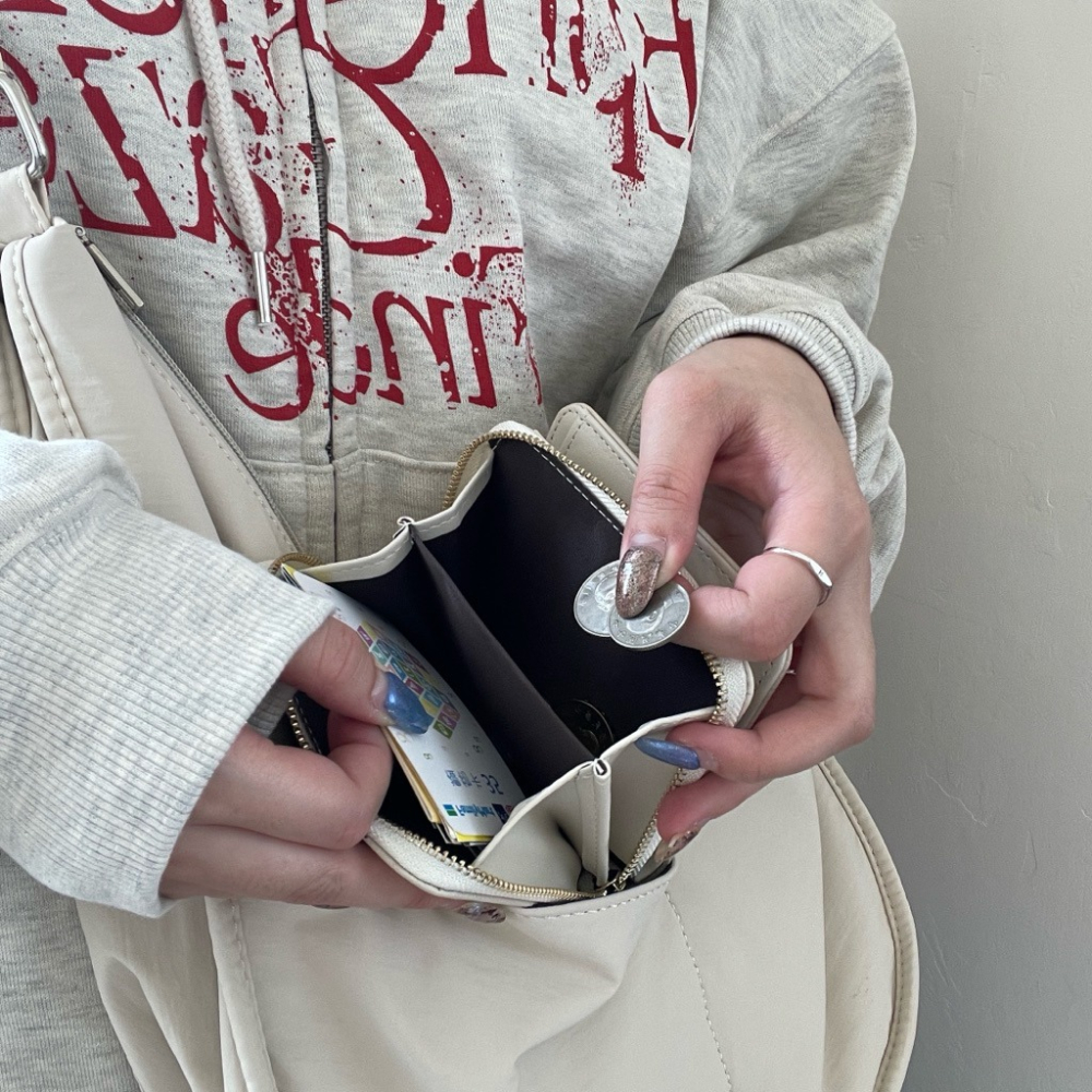 ▹免費送禮包裝◃o’to shop 荔枝紋防刮短夾 獨家開版♡ 錢包 短夾 學生錢包 韓版錢包 短夾女-細節圖4