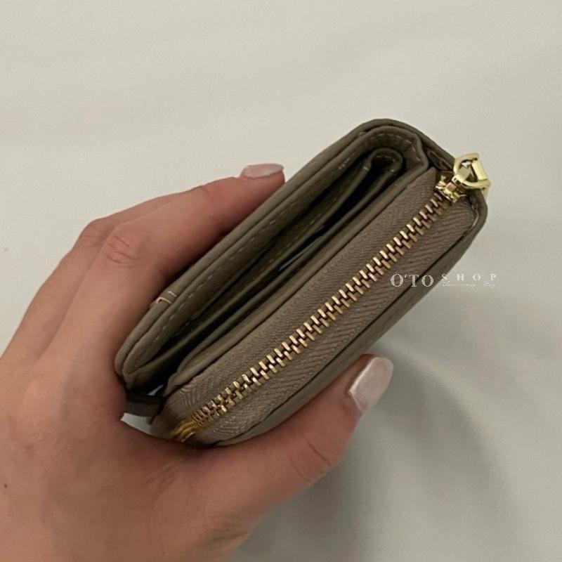 ▹免費送禮包裝◃ o’to shop 燕麥車線短夾 短夾 錢包 韓版錢包 皮夾 短夾女 錢包女-細節圖5