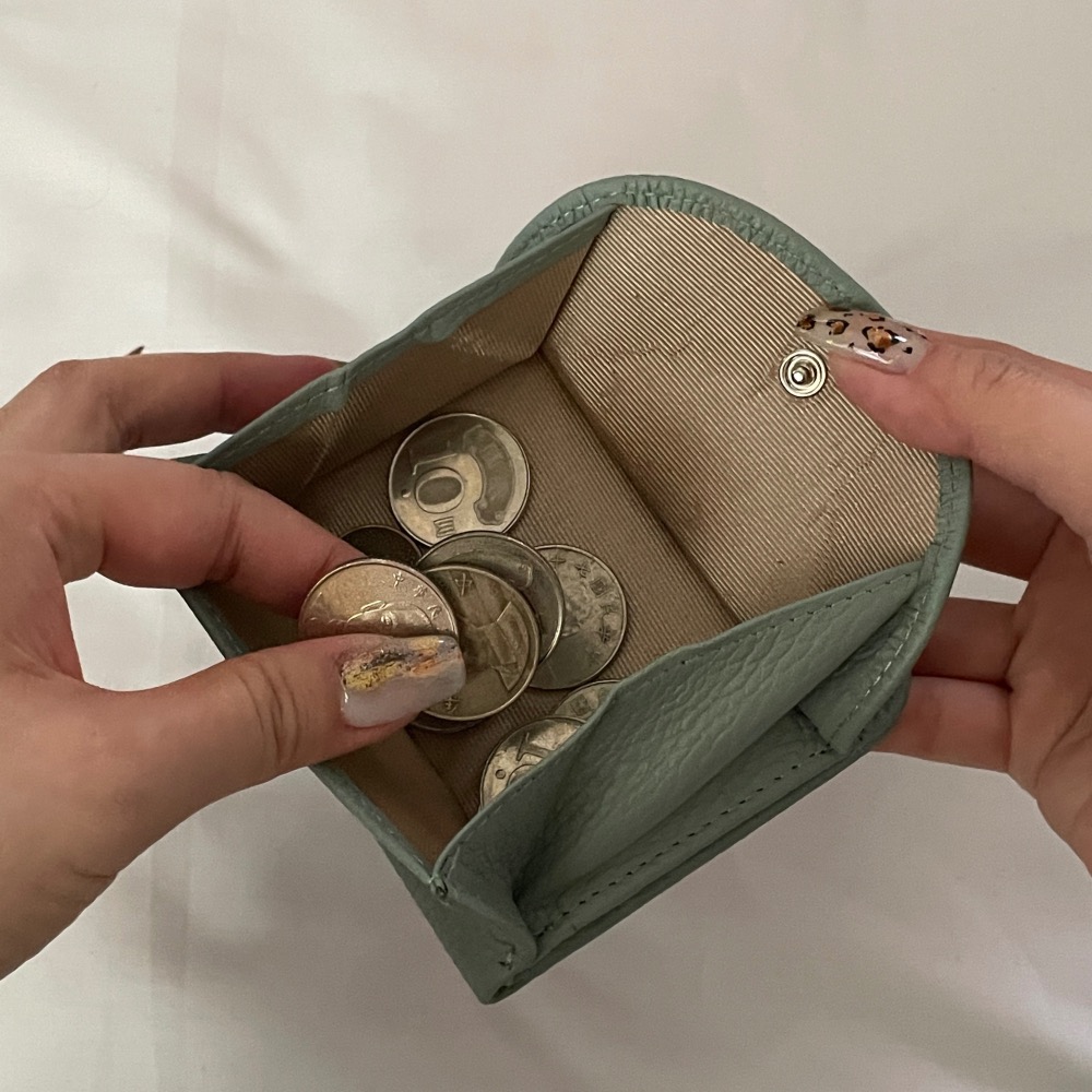 隔日到貨▹免費送禮包裝◃o’to shop 自然系牛皮圓弧錢包 雙鈔票格層 短夾 真皮短夾 真皮錢包 錢包 女生錢包-細節圖4