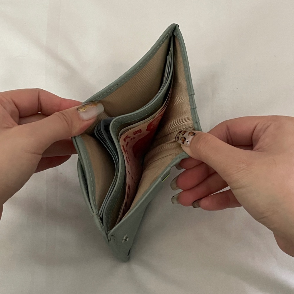 隔日到貨▹免費送禮包裝◃o’to shop 自然系牛皮圓弧錢包 雙鈔票格層 短夾 真皮短夾 真皮錢包 錢包 女生錢包-細節圖5