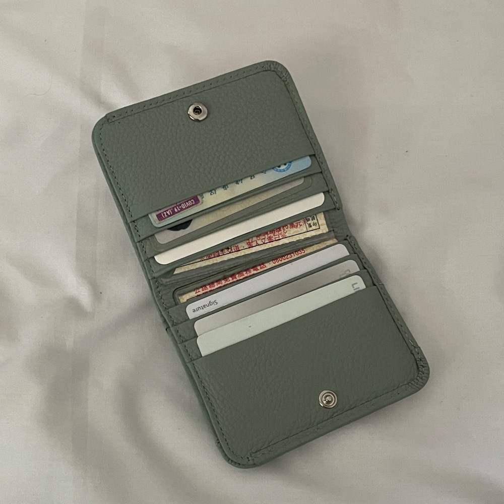 隔日到貨▹免費送禮包裝◃o’to shop 自然系牛皮圓弧錢包 雙鈔票格層 短夾 真皮短夾 真皮錢包 錢包 女生錢包-細節圖6