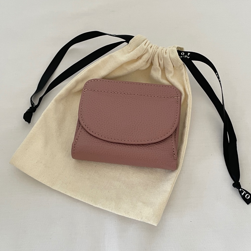 隔日到貨▹免費送禮包裝◃o’to shop 自然系牛皮圓弧錢包 雙鈔票格層 短夾 真皮短夾 真皮錢包 錢包 女生錢包-規格圖6