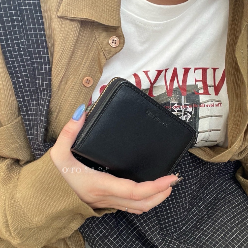 ▹免費送禮包裝◃ o’to shop 滾邊奶霜短夾 短夾 韓系錢包  韓版錢包 學生錢包 錢包女 皮夾女 錢包-細節圖7