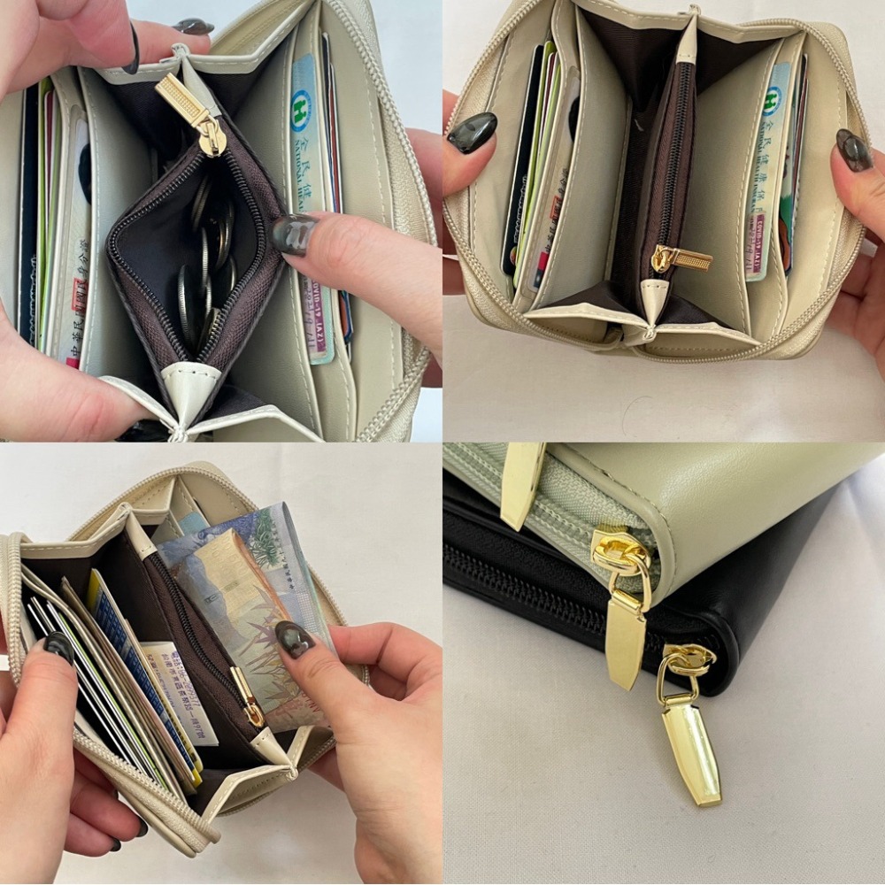 ▹免費送禮包裝◃o’to shop 薄荷巧克力拉鍊中夾 錢包 短夾 錢包女 零錢包 韓版錢包 拉鍊錢包-細節圖8