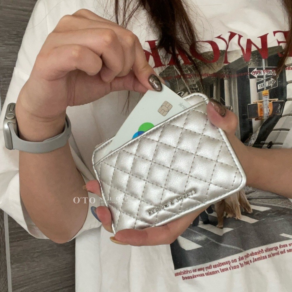 ▹免費送禮包裝◃o’to shop 縫線香香卡包 超輕薄 卡夾 拉鍊卡包 女生卡包 通勤族卡包 皮夾 錢包-細節圖2