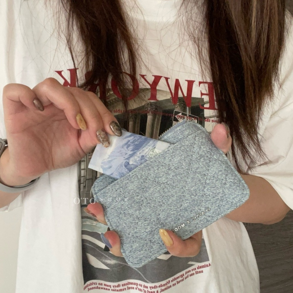 ▹免費送禮包裝◃o’to shop 縫線香香卡包 超輕薄 卡夾 拉鍊卡包 女生卡包 通勤族卡包 皮夾 錢包-細節圖7