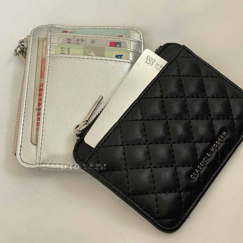 ▹免費送禮包裝◃o’to shop 縫線香香卡包 超輕薄 卡夾 拉鍊卡包 女生卡包 通勤族卡包 皮夾 錢包-細節圖9