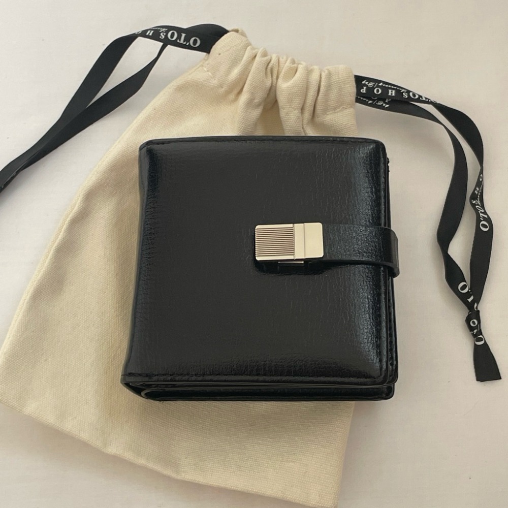 免費送禮包裝◃o’to shop 黑醋栗磁吸短夾 短夾 女皮夾 韓系錢包 韓版錢包 小錢包 拉鍊短夾-規格圖8