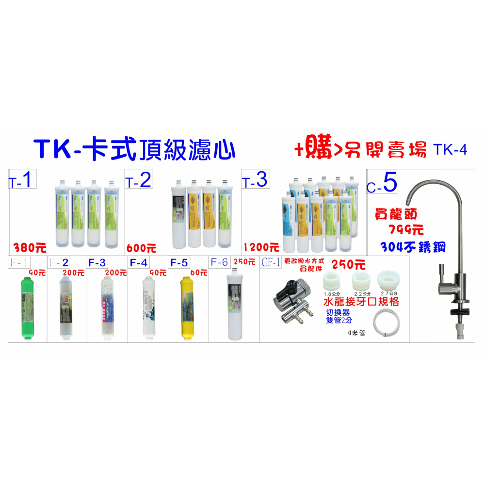 淨水器TK-卡式四管過濾器DIY快速更換濾心貨號507890-細節圖2