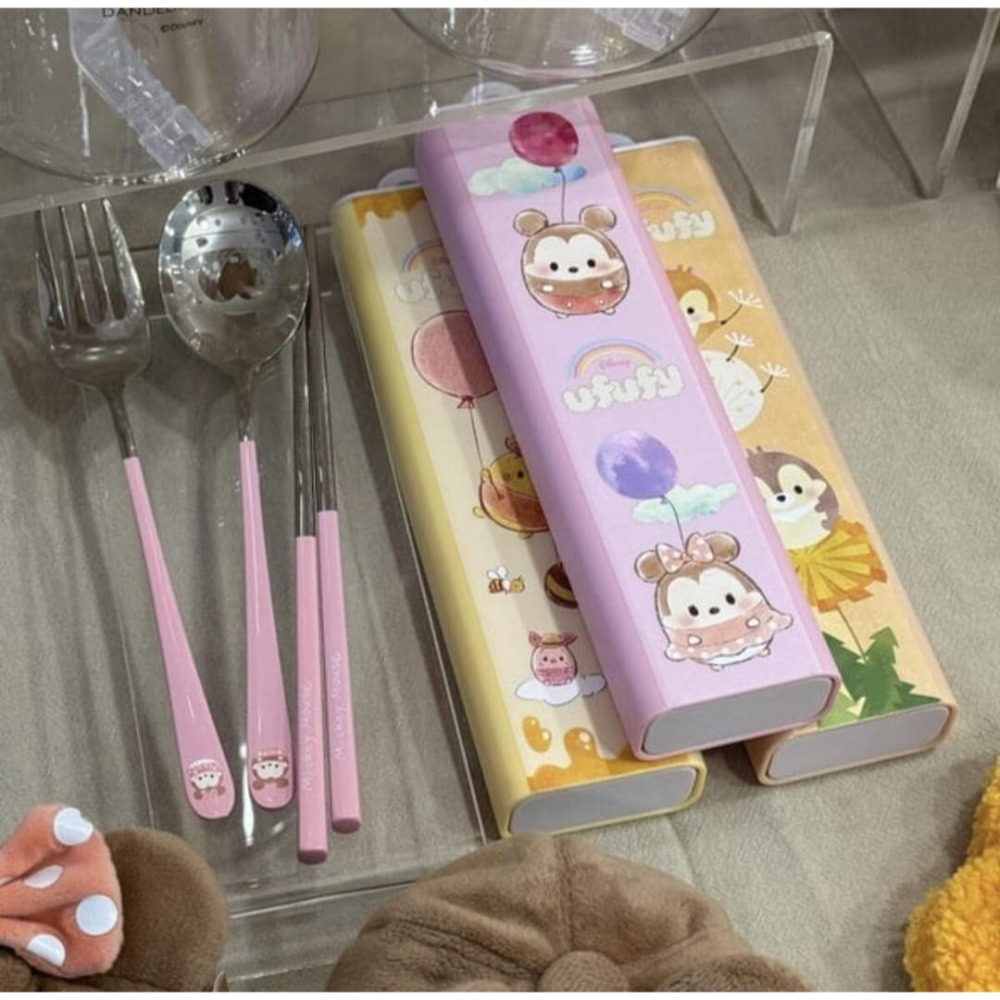迪士尼Tsum Tsum 304不銹鋼餐具組 外盒會拆封-細節圖3