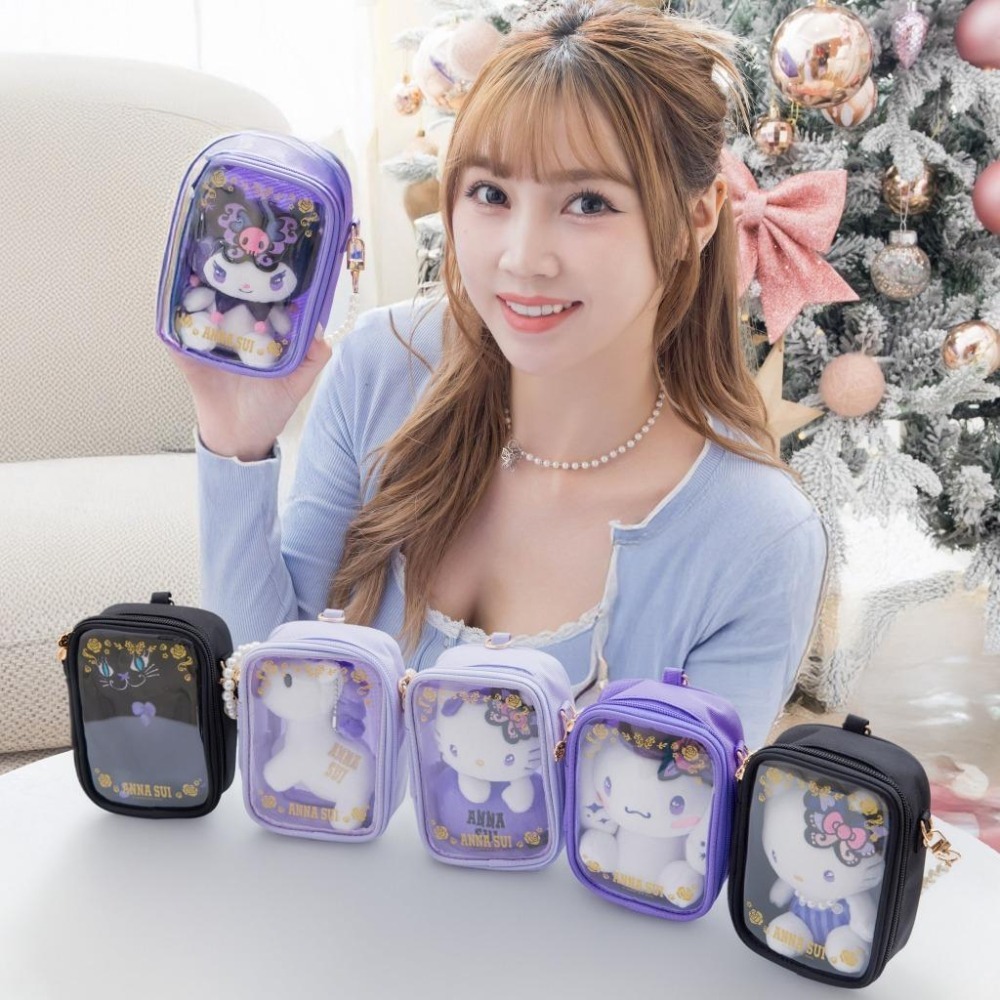 ☆現貨☆7-11 三麗鷗 x ANNA SUI 跨界時尚 珍珠包+絨毛玩偶 時尚提袋 外盒會拆封-細節圖2