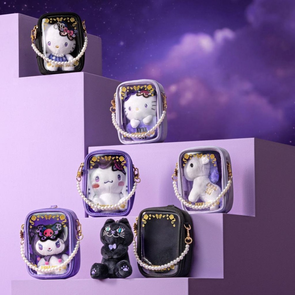 ☆現貨☆7-11 三麗鷗 x ANNA SUI 跨界時尚 珍珠包+絨毛玩偶 時尚提袋 外盒會拆封-細節圖6