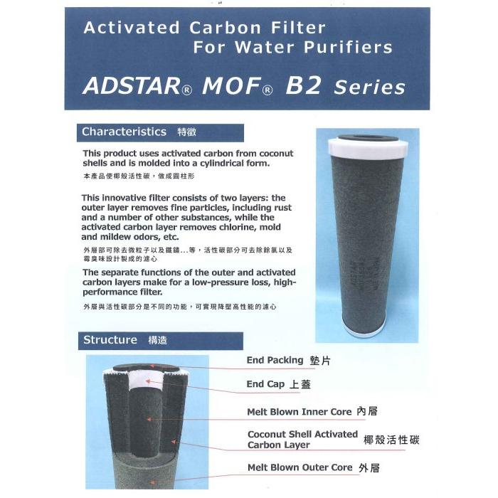 ADD B2 日本銀離子 碳纖維 活性碳濾心 10吋《日本製 》【水易購淨水-安南店】-細節圖4