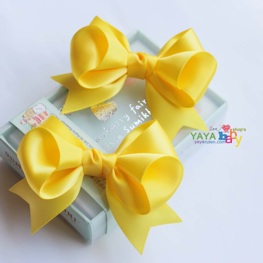 Yaya baby手製 珠光緞面立體蝴蝶結 髮夾 髮圈（個）-細節圖8