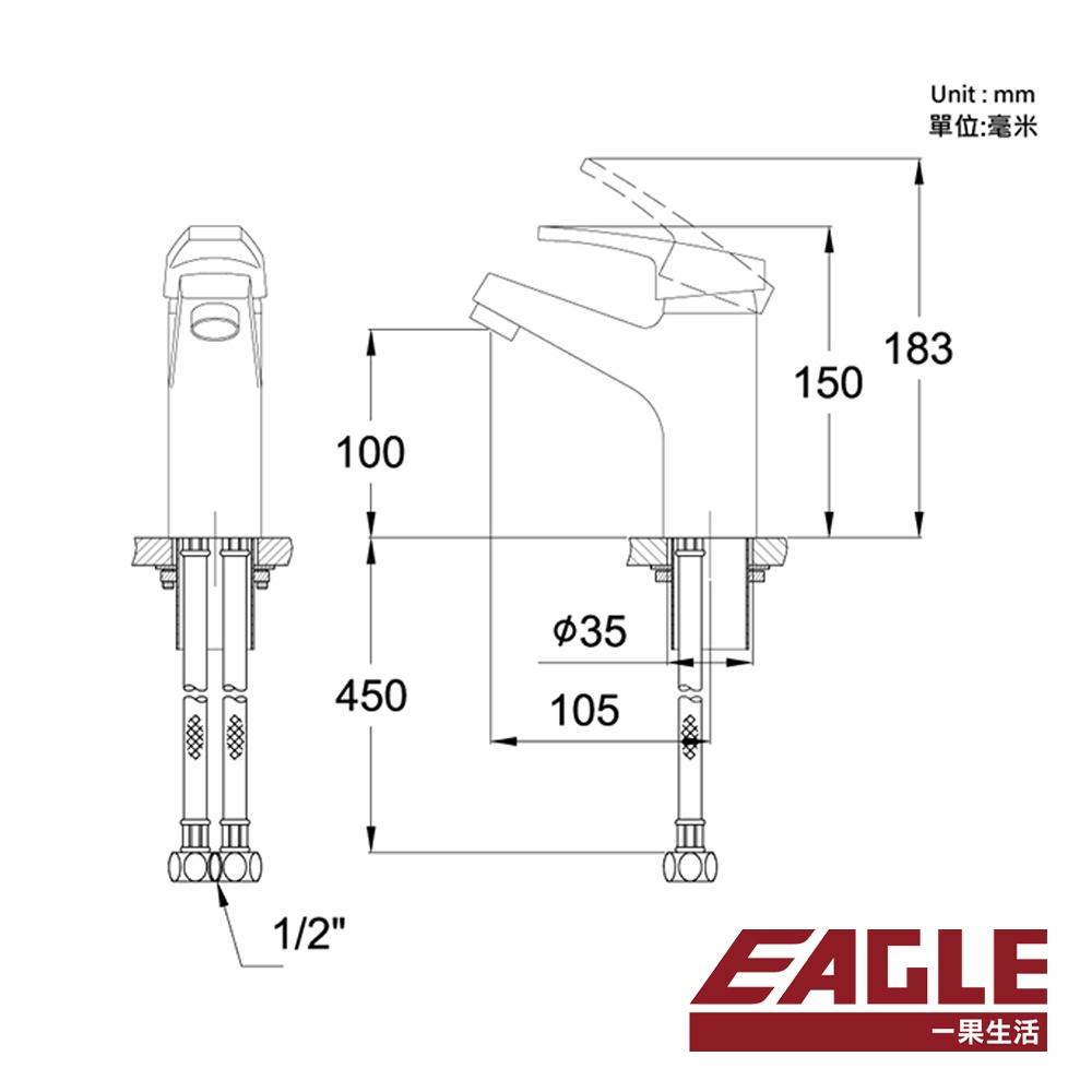 【EAGLE】單孔面盆龍頭(PE279B)｜彈跳式落水頭/CP值高/簡單耐用/易保養-細節圖4