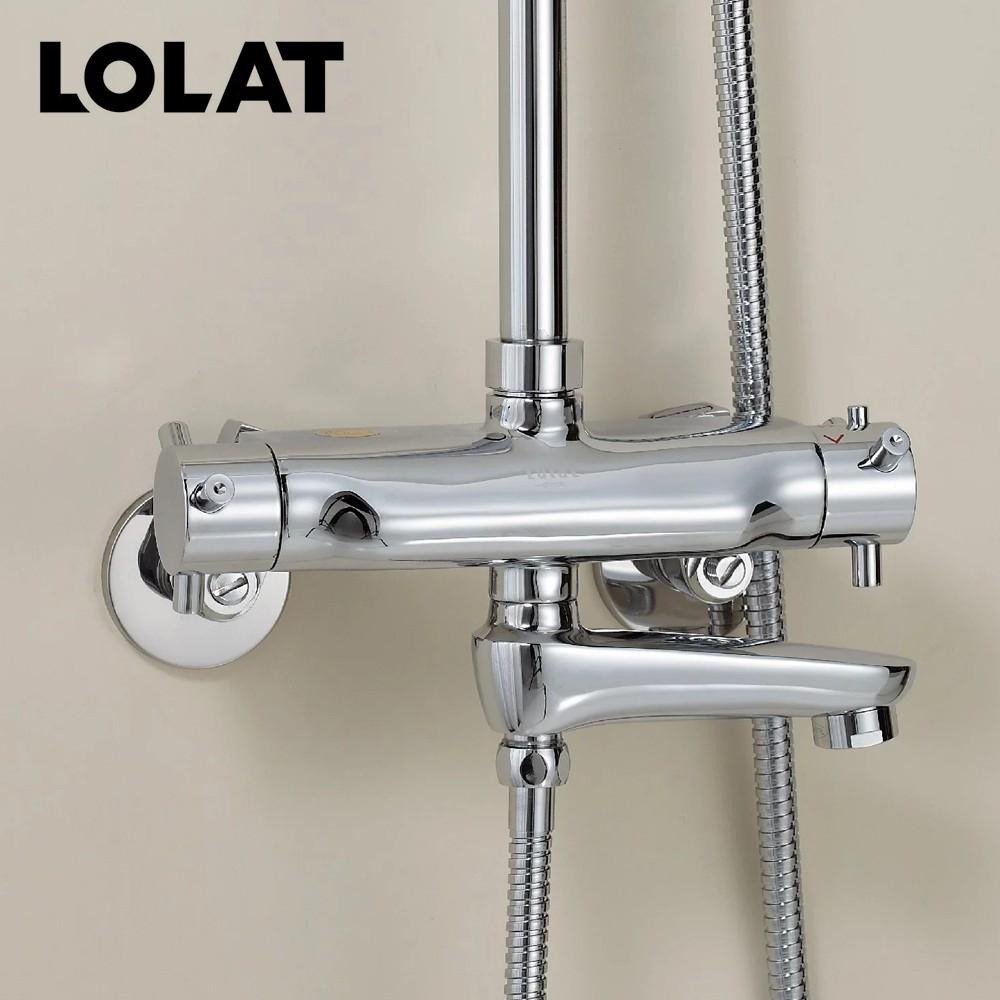 【LOLAT羅力】恆溫花灑SPA淋浴水龍頭(STP1463K)｜一指切換/鉻