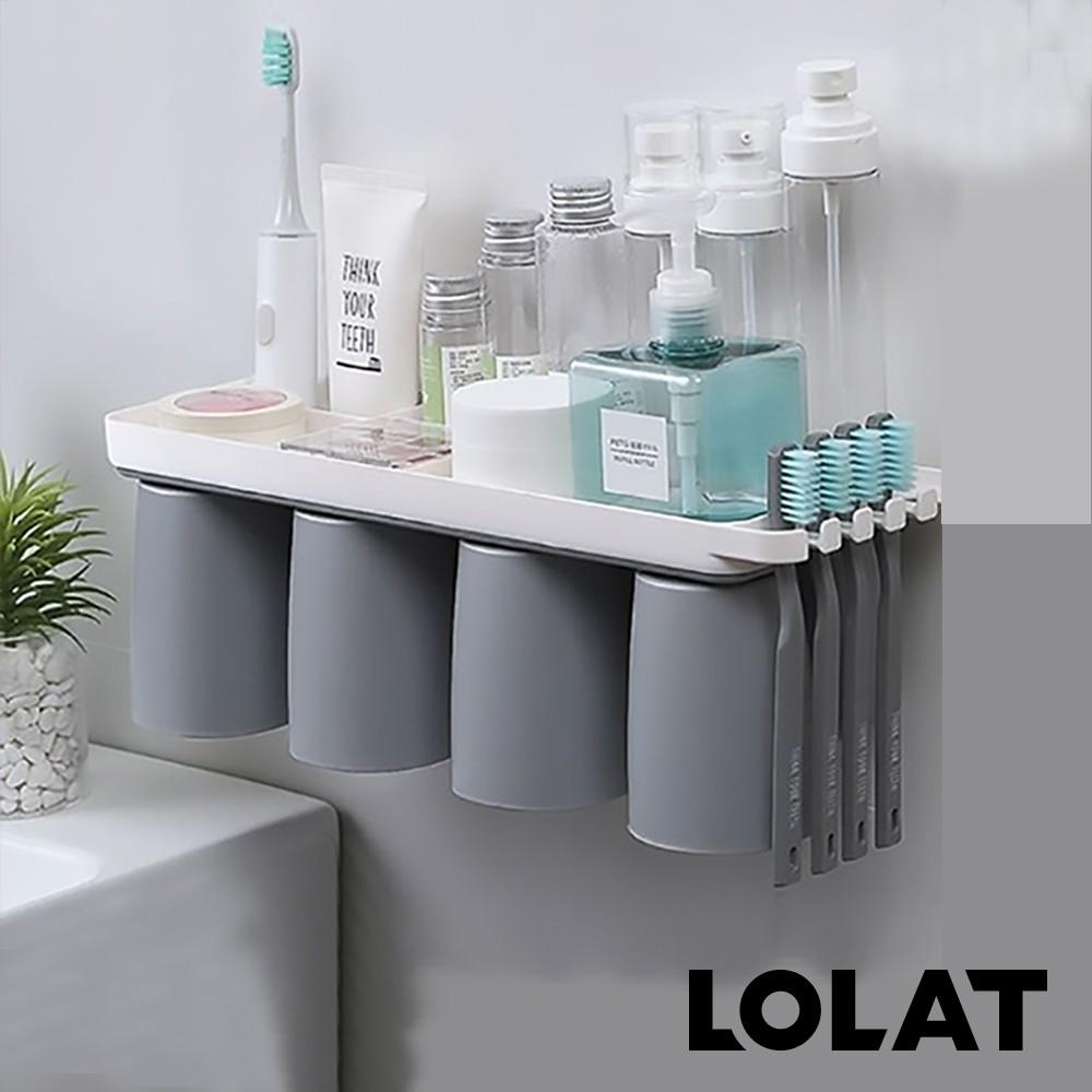 【LOLAT羅力】磁吸杯架-四杯組(A9370GP)｜免鑽孔/易收納/底部排氣孔設計-細節圖4