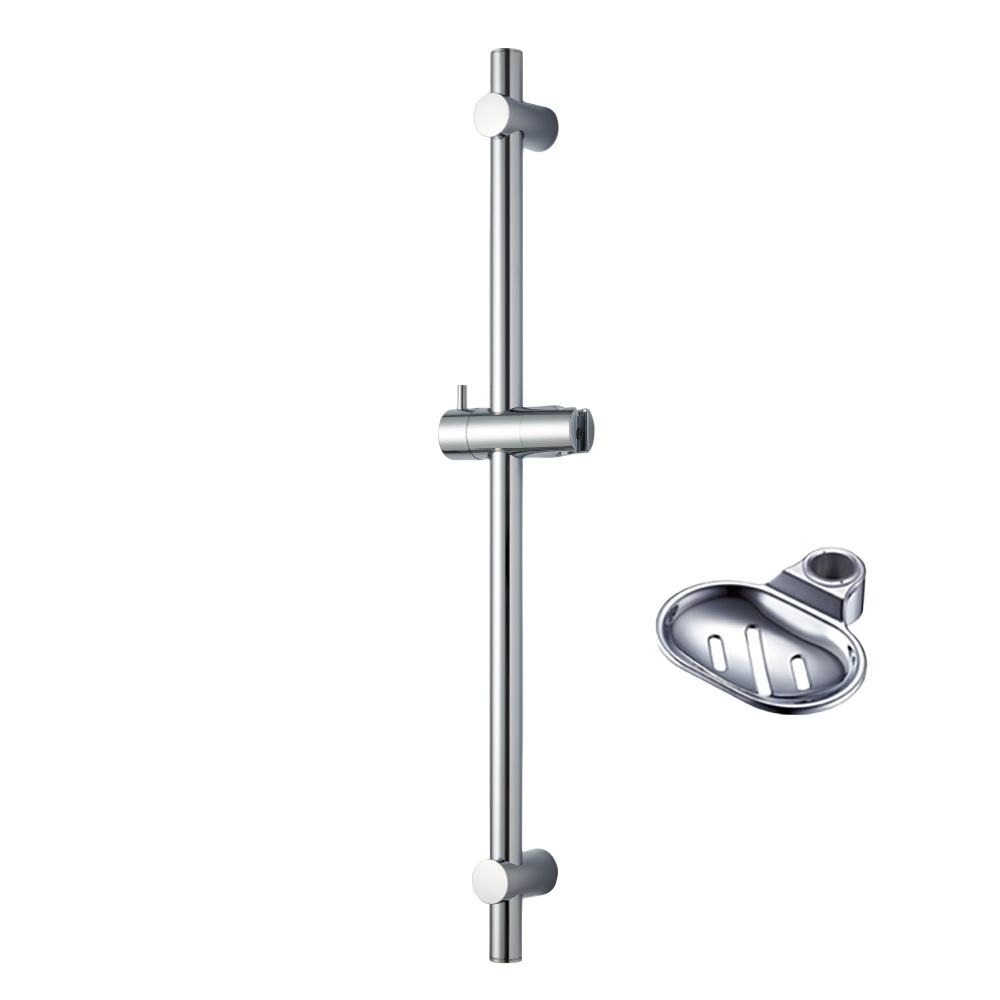 【LOLAT羅力】浴室升降桿組(69x7x7cm)(OB83666)｜ABS樹脂/高度不受限/掛座180度多段式/鉻-細節圖2