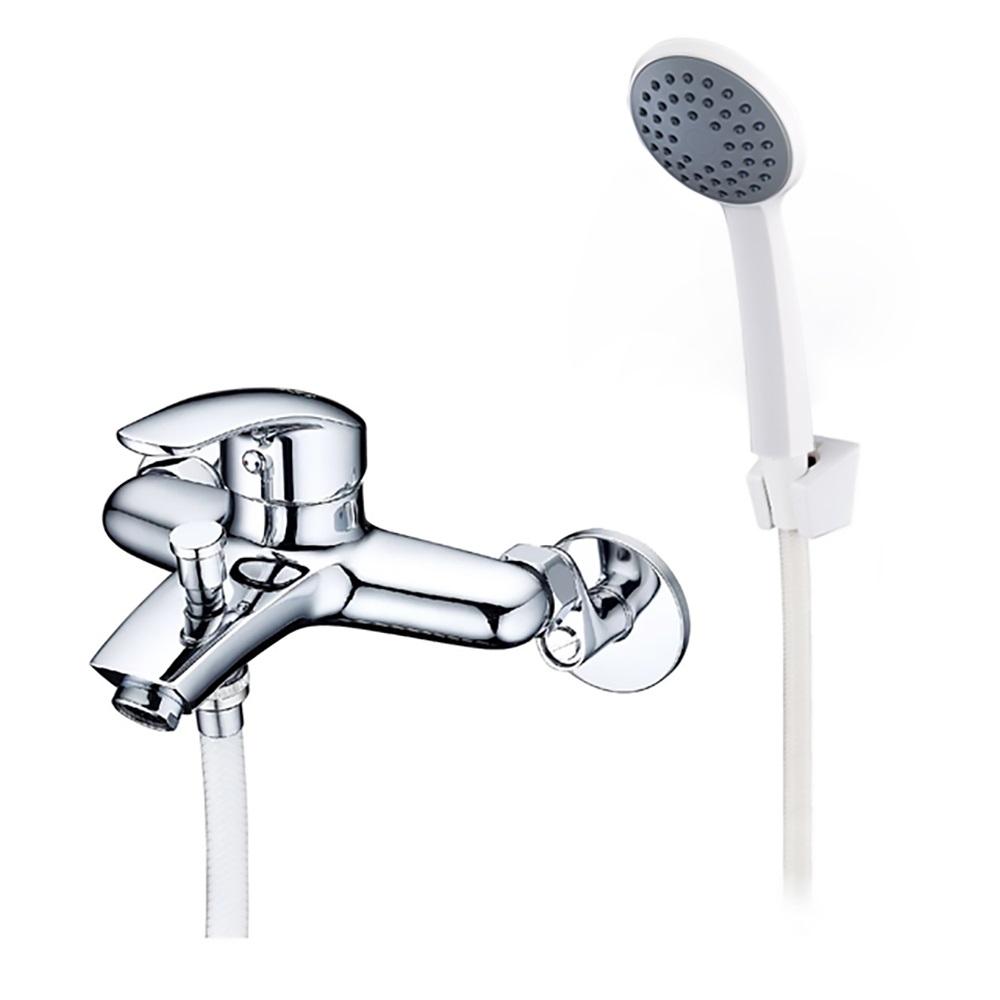 【LOLAT羅力】實惠簡易沐浴水龍頭(SNN1786H)｜出水強單段式白色蓮蓬頭/鉻-細節圖2