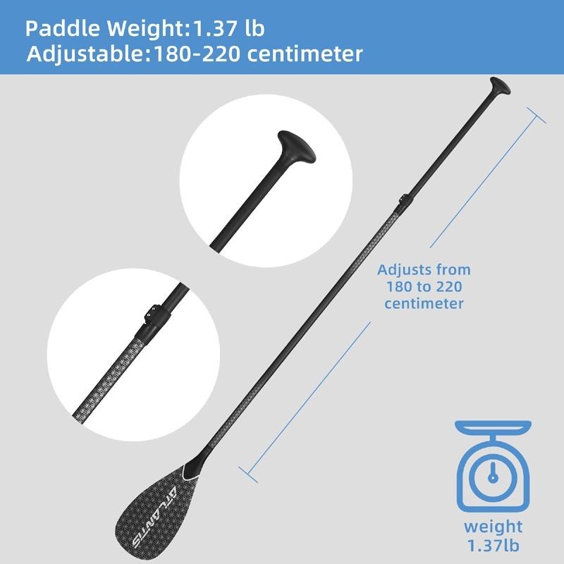 ATLANTIS 全碳纖維 SUP槳 板槳 伸縮 可調節 三節式 划槳 船槳 衝浪-細節圖2