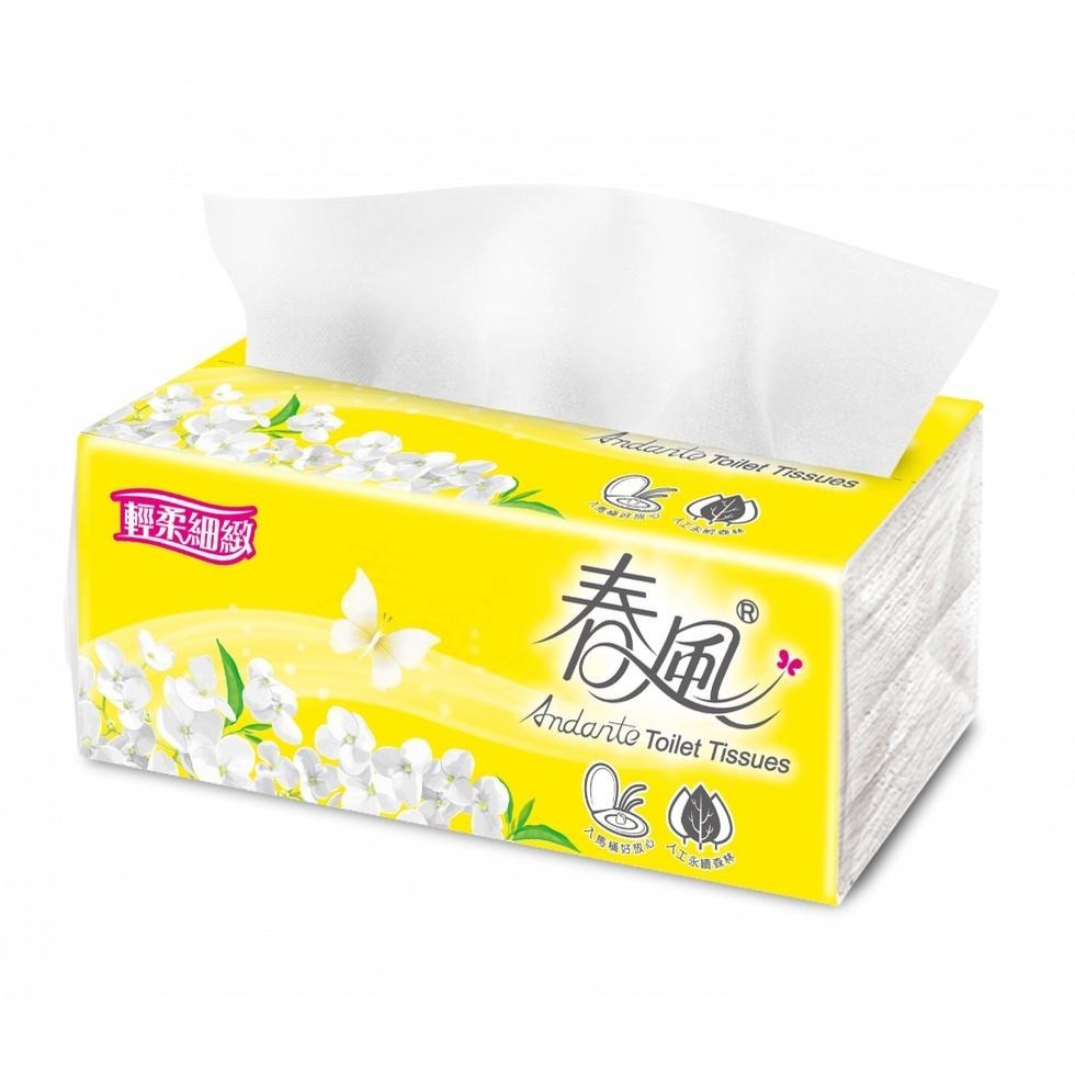 箱購宅配免運 春風 輕柔細緻 抽取衛生紙 100抽8包6串 共48入【產品可投入馬桶，易溶不堵塞】-細節圖3