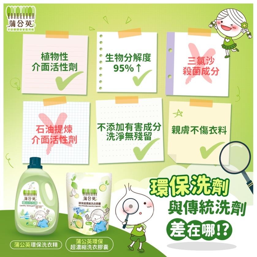 蒲公英環保超濃縮洗衣膠囊8g（內含橙花x8顆＋檸檬8顆 共16顆/包）超濃縮 五合一 酵素 洗衣球-細節圖4