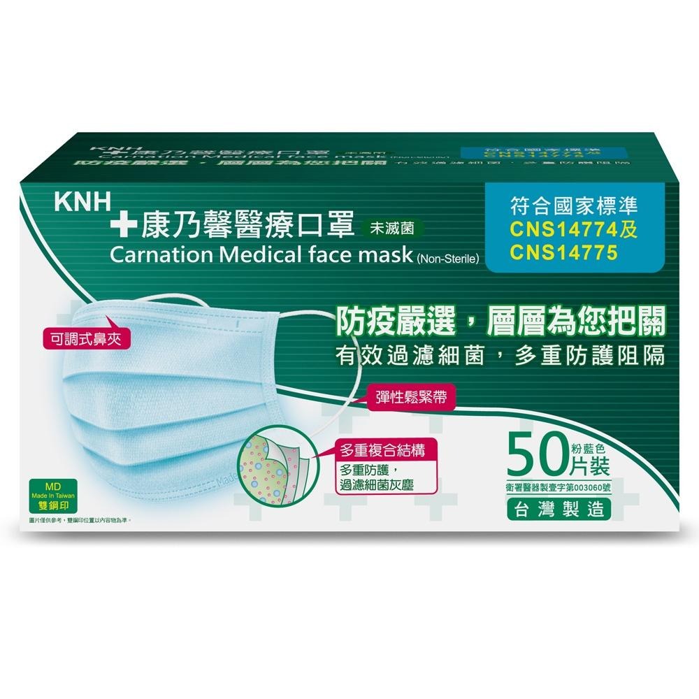 KNH 康乃馨 醫療口罩 6色 未滅菌 一般耳帶 50片 盒裝 粉紅色 粉藍色 粉黃色 粉綠色 粉紫色 白色 現貨-細節圖6