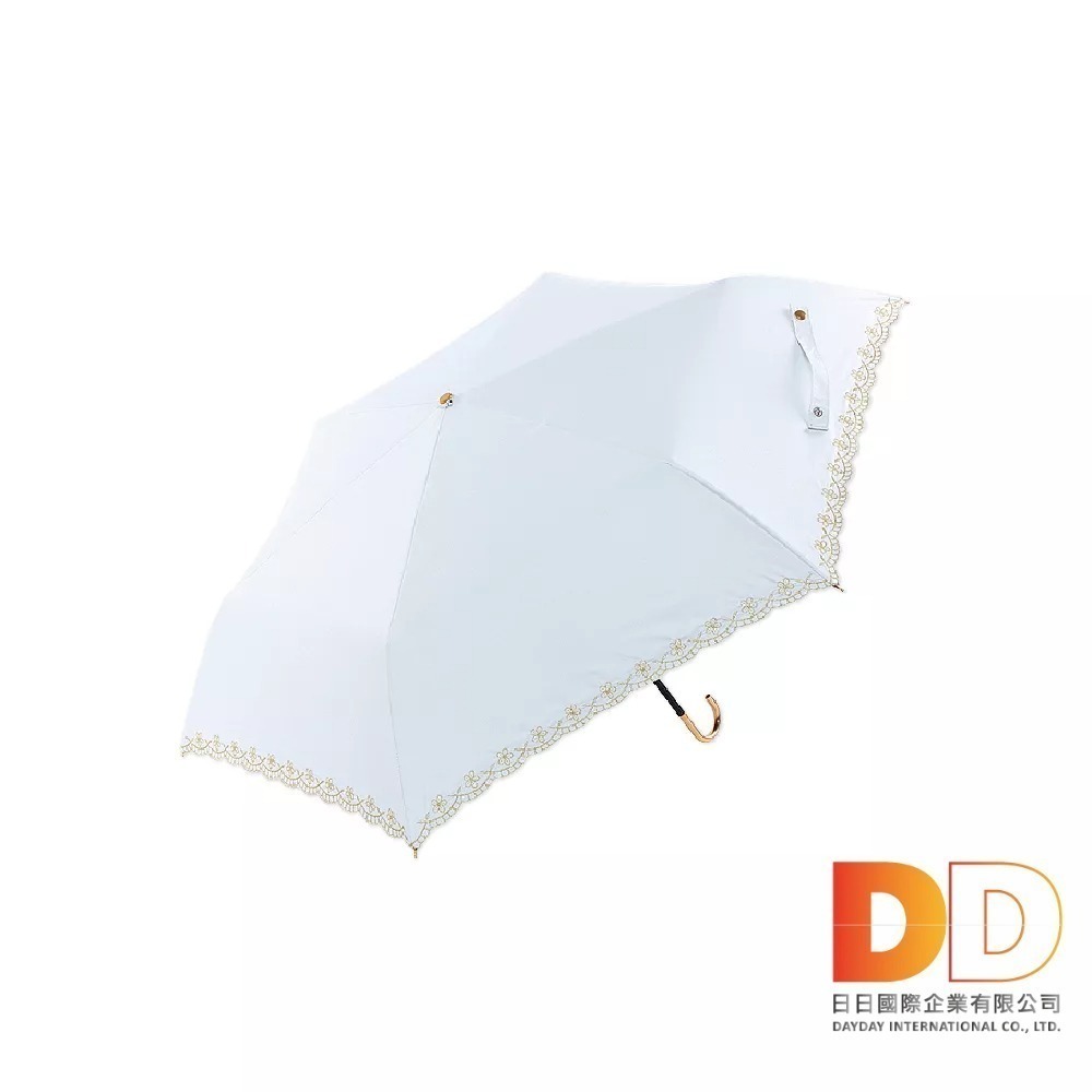 小J 金色彎柄 花語刺繡 防曬 黑膠摺疊 晴雨傘 輕巧 摺疊傘 陽傘 雨傘 附傘套-細節圖5