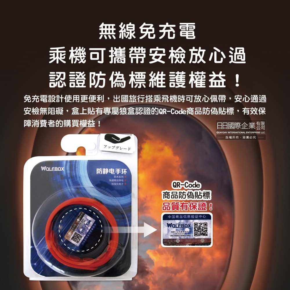 狼盒WOLF BOX-快速導電高密度矽膠防水防汗超強防靜電手環1入/盒(運動型6段調整長度)-細節圖7