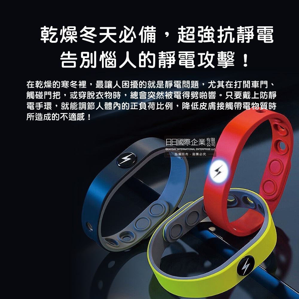 狼盒WOLF BOX-快速導電高密度矽膠防水防汗超強防靜電手環1入/盒(運動型6段調整長度)-細節圖3