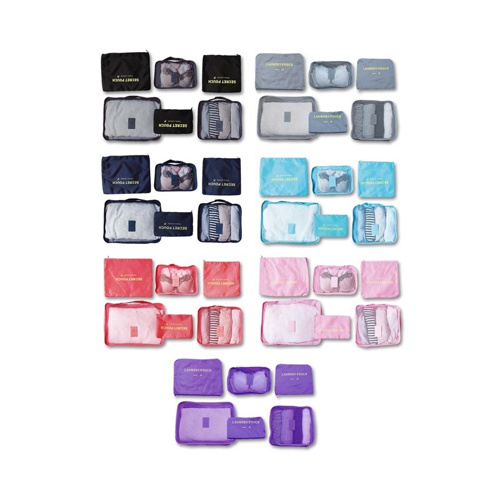 生活良品-Travel Season韓版旅行收納袋6件組1入/袋(行李箱衣物鞋子盥洗包,露營內衣褲收納,化妝品分類網包)-細節圖9
