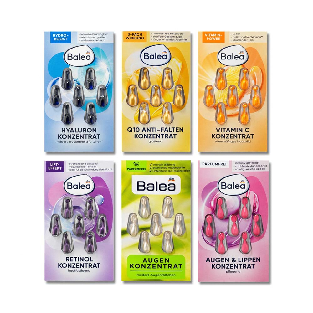 德國DM-Balea芭樂雅緊緻肌膚鎖水潤澤精華油時空膠囊1mlx7顆/片(Denkmit旅行便攜縮時保養品,妝前滋潤)-細節圖2