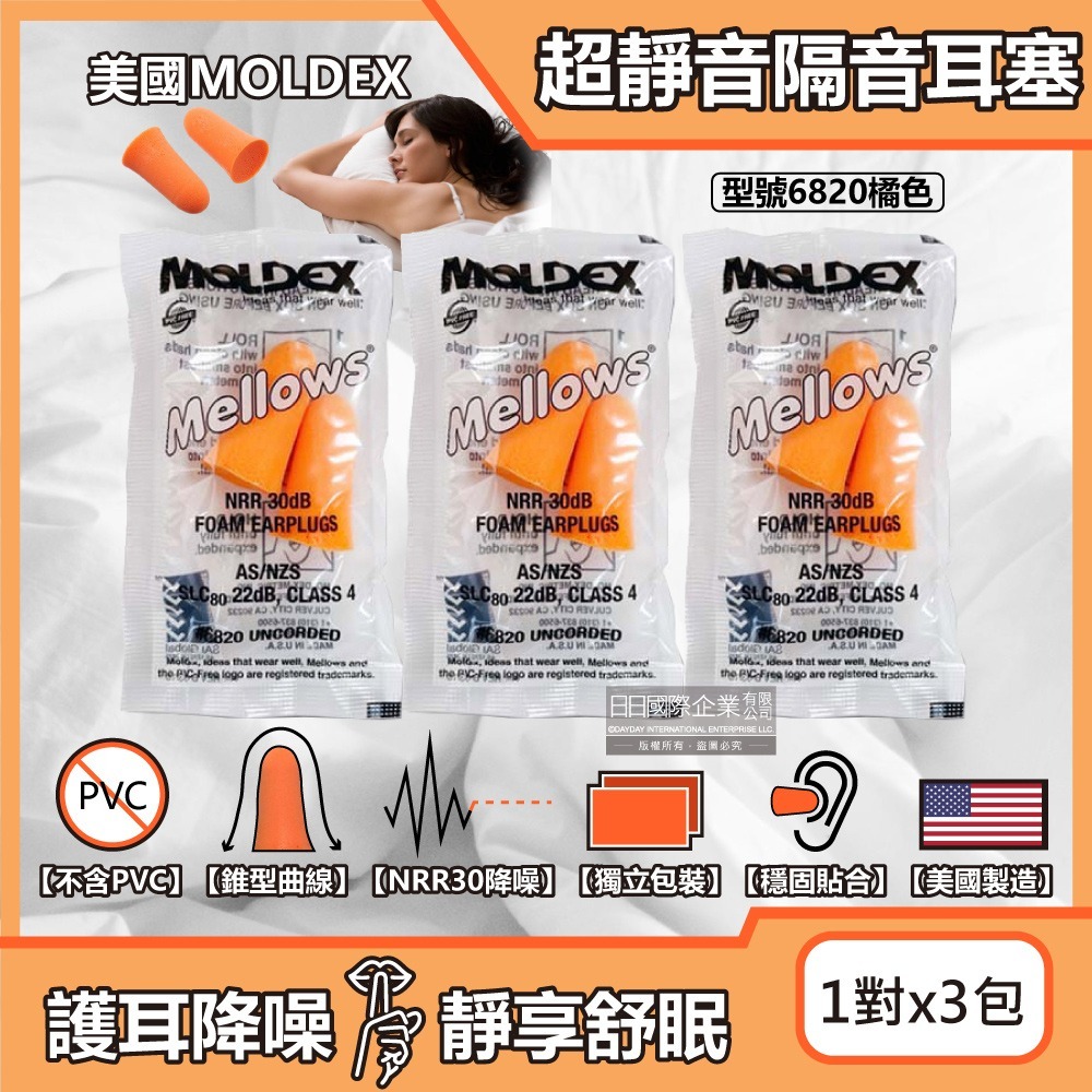 (3包超值組) 美國 MOLDEX 耳塞 PU 慢回彈 超靜音 降噪 隔音 助眠 聽力保護-細節圖4