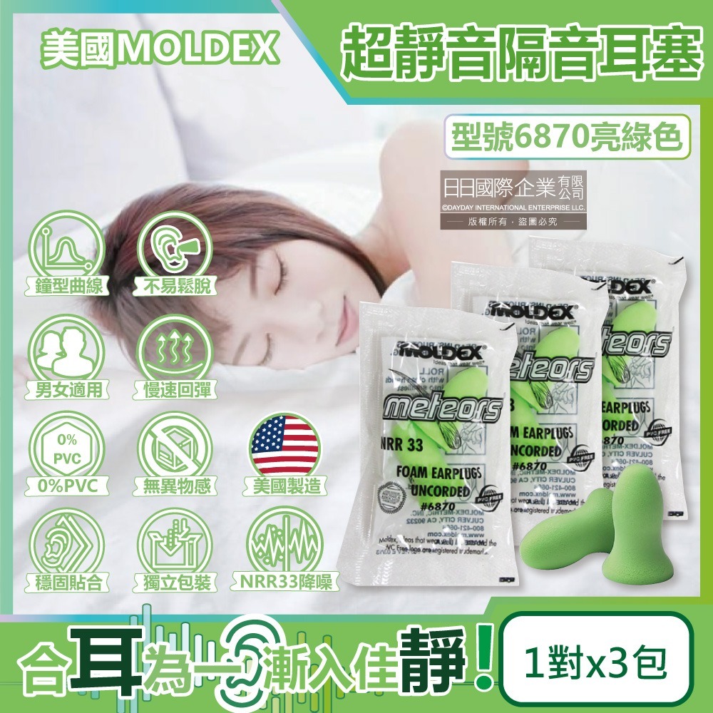 (3包超值組) 美國 MOLDEX 耳塞 PU 慢回彈 超靜音 降噪 隔音 助眠 聽力保護-細節圖5