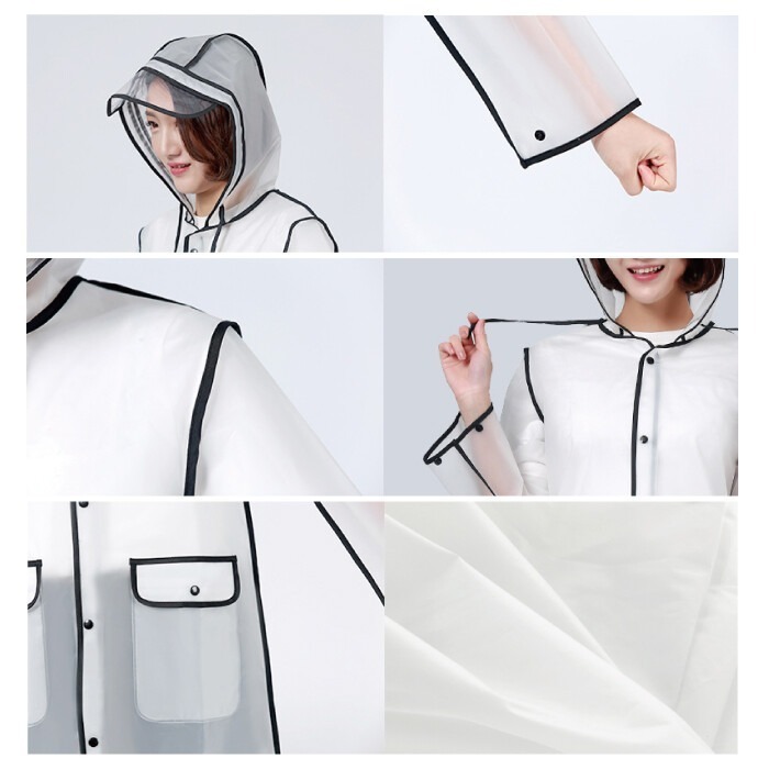 現貨 雨衣 雨鞋套 生活良品 EVA透明雨衣 背包款 黑邊款 透明 白色 防水收納袋 踏青 戶外郊遊 騎車 親子-細節圖6