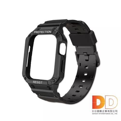 iwatch 替換錶帶 第 7 6 5 4 3 2 1 代 SE 全系列 矽膠 防摔 保護殼 運動型 手錶帶 黑色