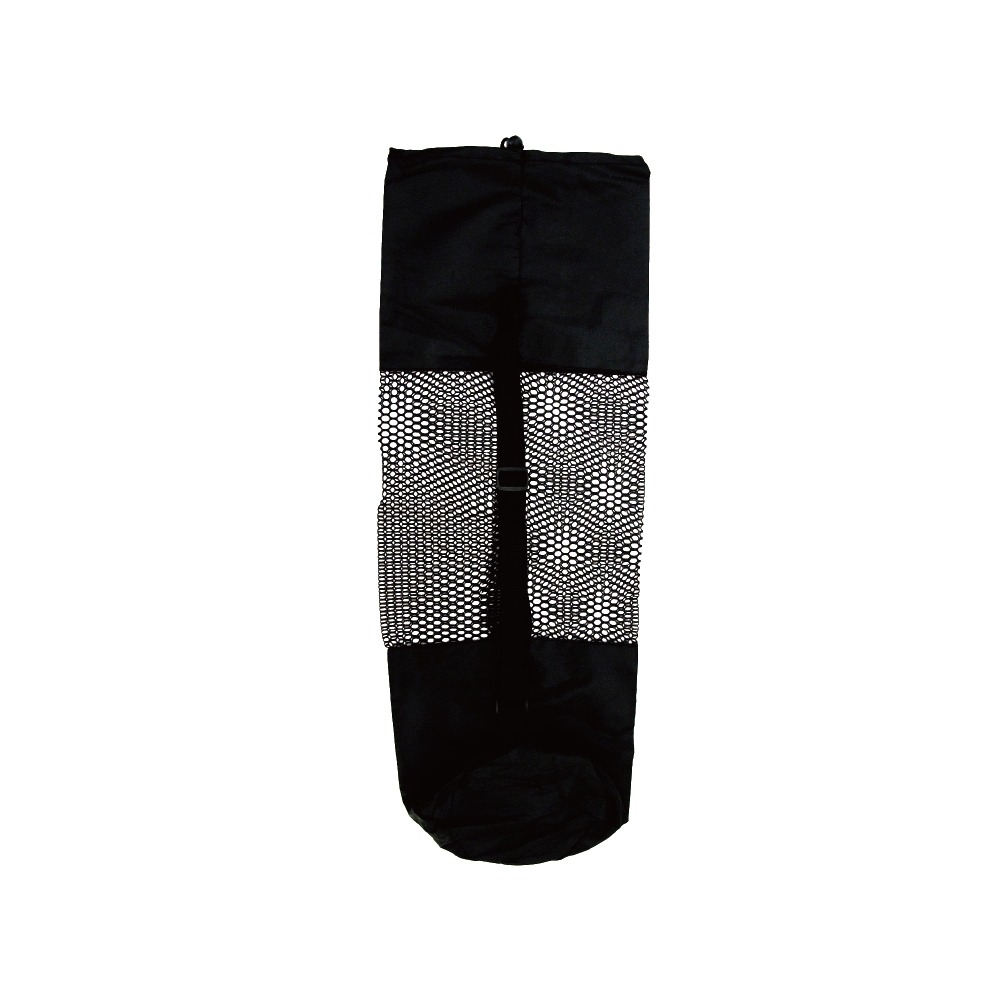 生活良品-束口式可調背帶瑜珈墊長型收納網袋-黑色1入(涼蓆,露營椅,野營裝備,摺疊登山杖皆適用)-細節圖2