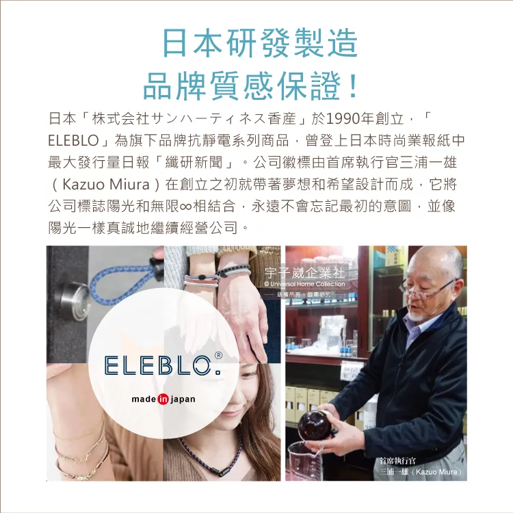 日本ELEBLO-頂級4倍強效條紋編織除靜電薑餅人造型皮革鑰匙圈-條紋天空藍1入/盒(1.9秒急速除靜電)-細節圖7