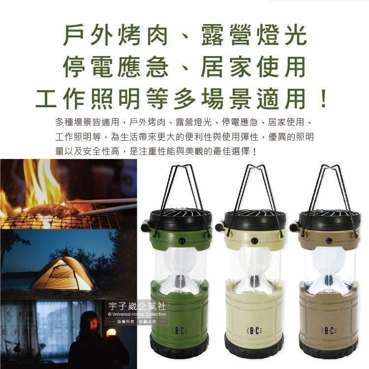 日本BRIGHT&COOLER-手提吊掛散熱可伸縮LED風扇露營燈1入/盒(持久帳篷照明30小時,烤肉露營停電)-細節圖8